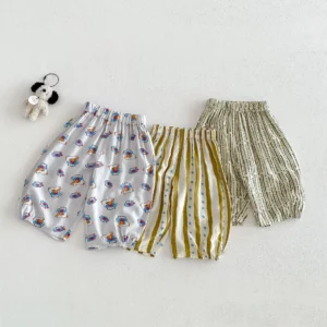 Baby cartoon mosquito proof pants 2026 new summer children's pants boys' fashion Korean version polka dot printed casual pants