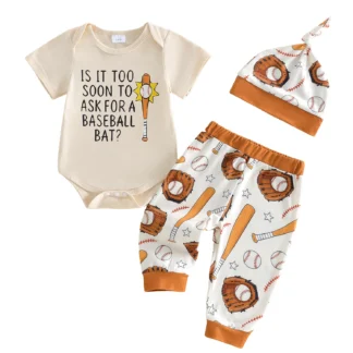 Baseball Outfit with Printed Pants and Knotted Hat