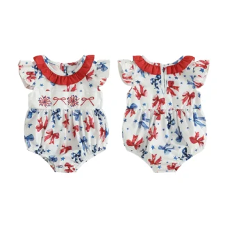 Jumpsuit Ruffle Floral Embroidery Baby Romper