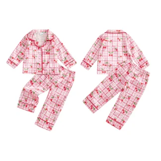 Flower/ Cherry Print Button Down Pajamas