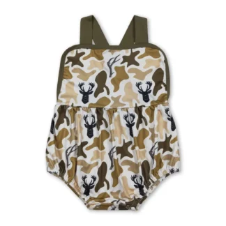 Straps deer camo baby summer romper