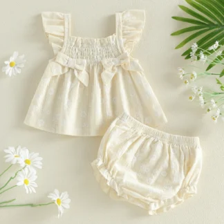 Flutter Sleeve Top and Ruffle Shorts