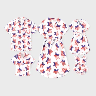 Red White Blue Star Print Sets