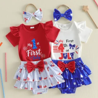 My First 4th of July Onesie with Ruffled Bummies