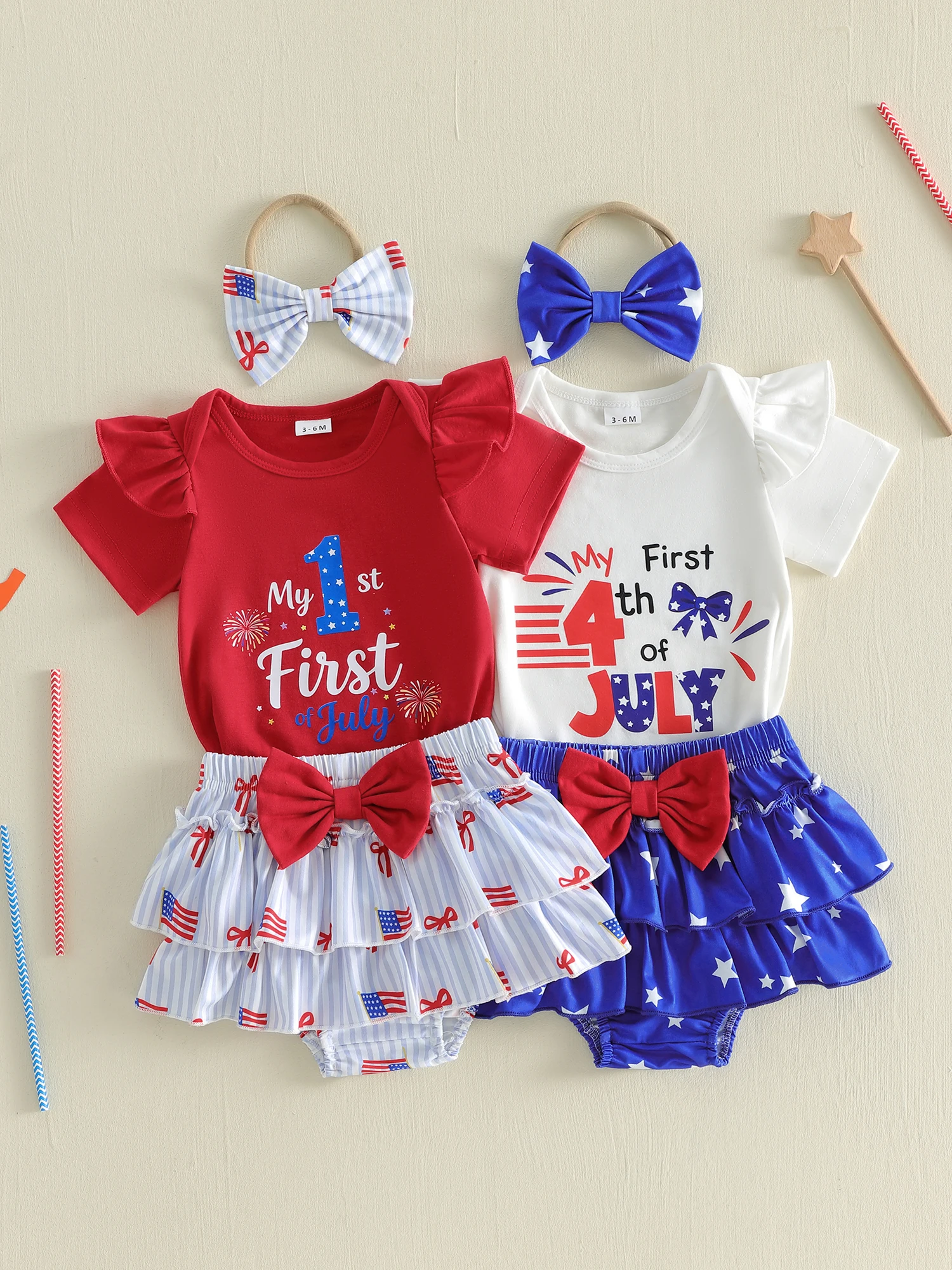 My First 4th of July Onesie with Ruffled Bummies