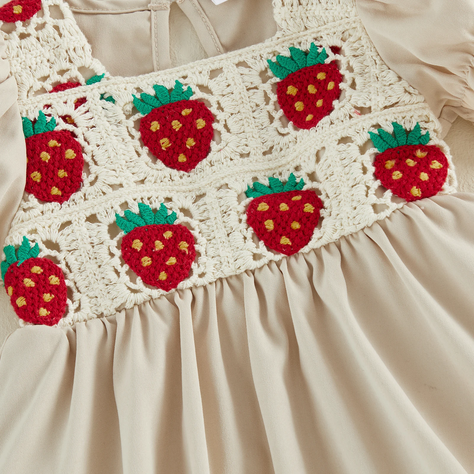 Strawberry Embroidery Romper Dress And Headband Set - Image 3