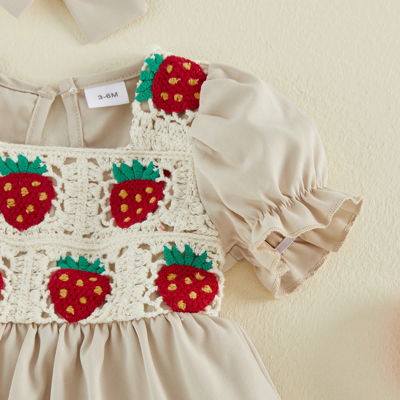 Strawberry Embroidery Romper Dress And Headband Set - Image 2
