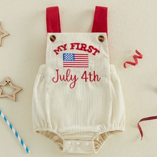 My First 4th of July Corduroy Jumpsuit