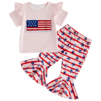 Fourth of July Top and Flared Pant Set