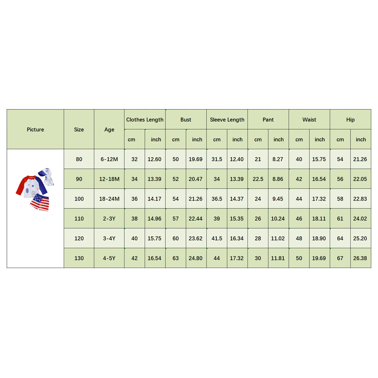 FOCUSNORM 0-5Y Toddler Kids Boys Swimsuit Set 4th of July Long Sleeve Crew Neck Star Print Tops Swim Trunks Hat Bathing Suit - Image 3