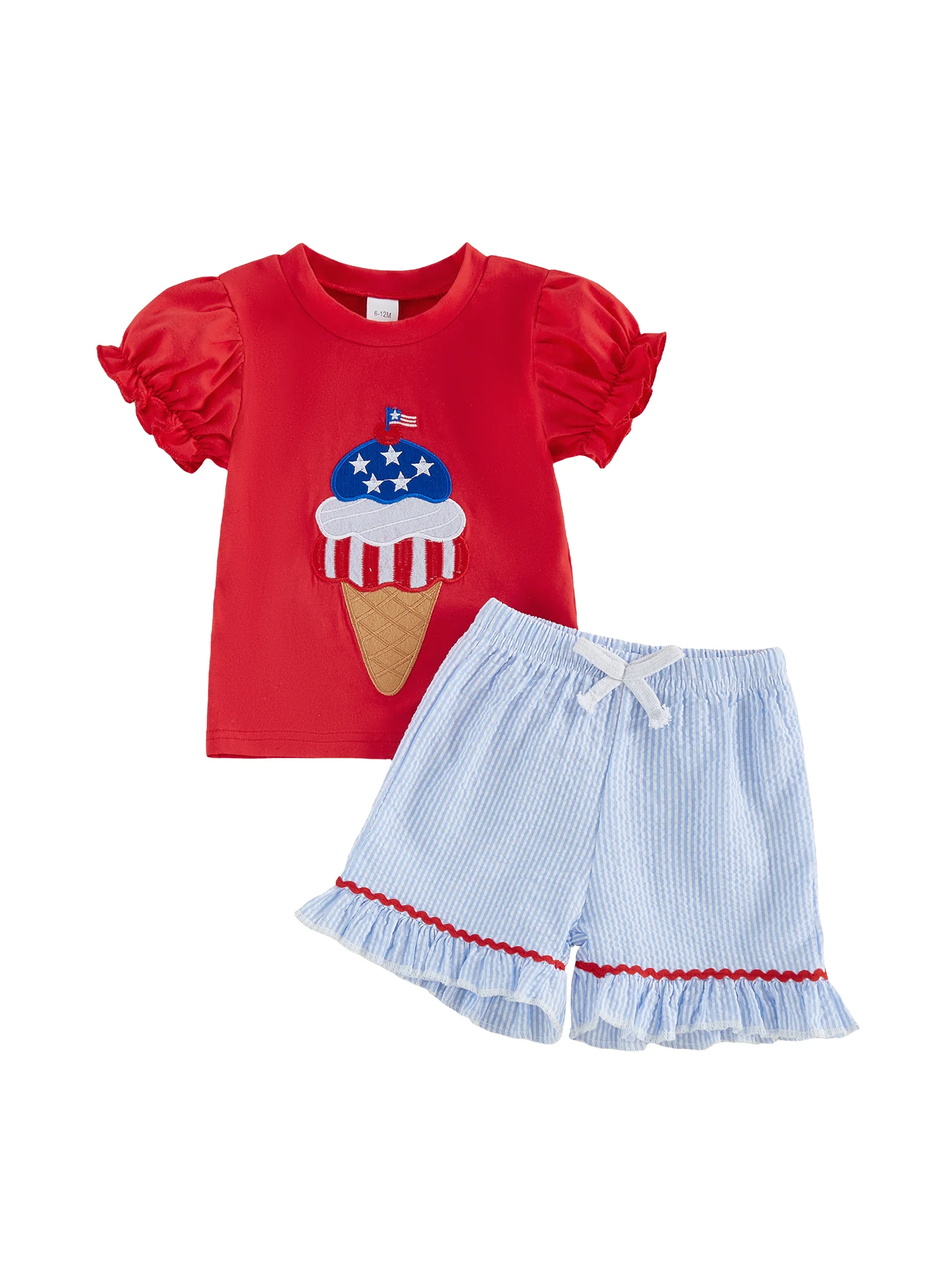 Girls Red/White/Blue Ice Cream Cone 2 piece set