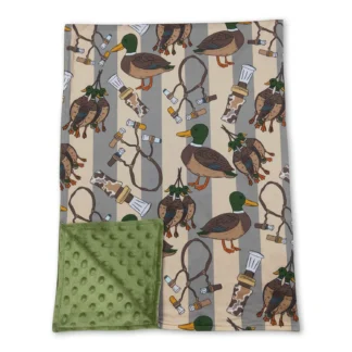 Camo duck call stripe hunting baby kids blanket